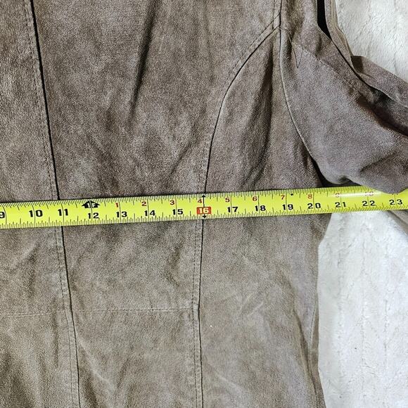 VTG Wilsons Leather Suede Jacket Blazer Womens XL Tan Western Minimal Maxima - Picture 3 of 7